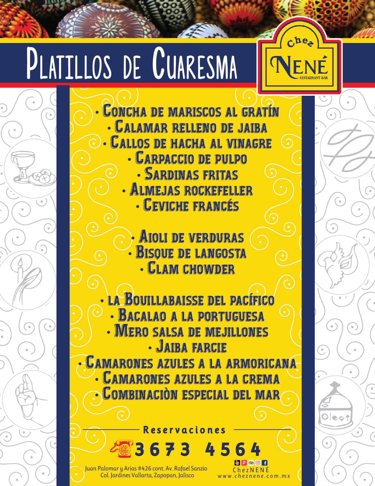 menu del mes, chez-nené, guadalajara